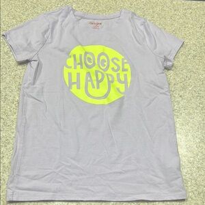 Cat & Jack large purple short sleeve shirt choose happy